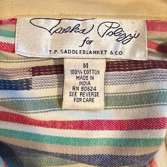 Tasha Polizzi Womens Western Button Down Striped Long Sleeve XL & Medium - Picture 8 of 11